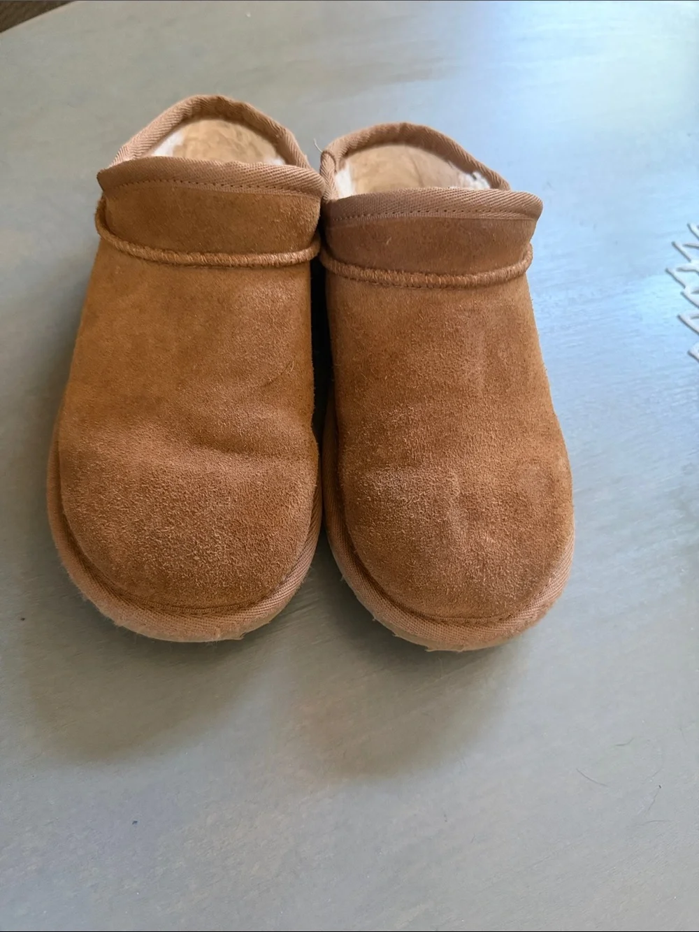 UGG Kids Slip-On Suede Mules in Chestnut